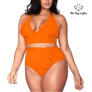 Sovoyontee Plus Size High Waist Tummy Control Bikini Swimsuit Size 3XL